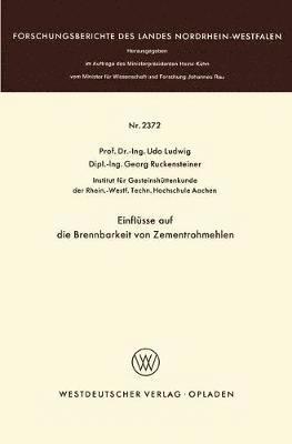 bokomslag Einflsse auf die Brennbarkeit von Zementrohmehlen