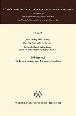 Udo Ludwig - Einflüsse auf die Brennbarkeit von Zementrohmehlen, Häftad