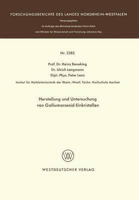 Herstellung und Untersuchung von Galliumarsenid-Einkristallen