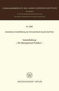 bokomslag Instandhaltung