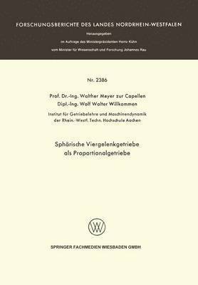 bokomslag Sphärische Viergelenkgetriebe als Proportionalgetriebe