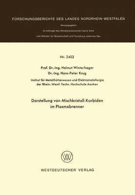 Darstellung von Mischkristall-Karbiden im Plasmabrenner
