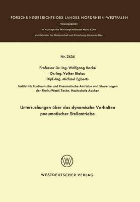 Untersuchungen ber das dynamische Verhalten pneumatischer Stellantriebe 1