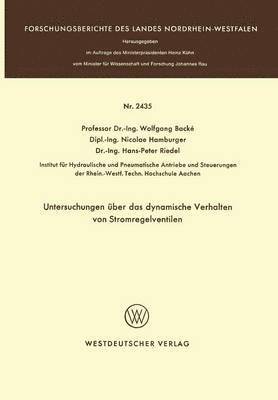 bokomslag Untersuchungen über das dynamische Verhalten von Stromregelventilen