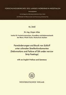 bokomslag Formnderungen und Bruch von Schluff unter schmalen Streifenfundamenten