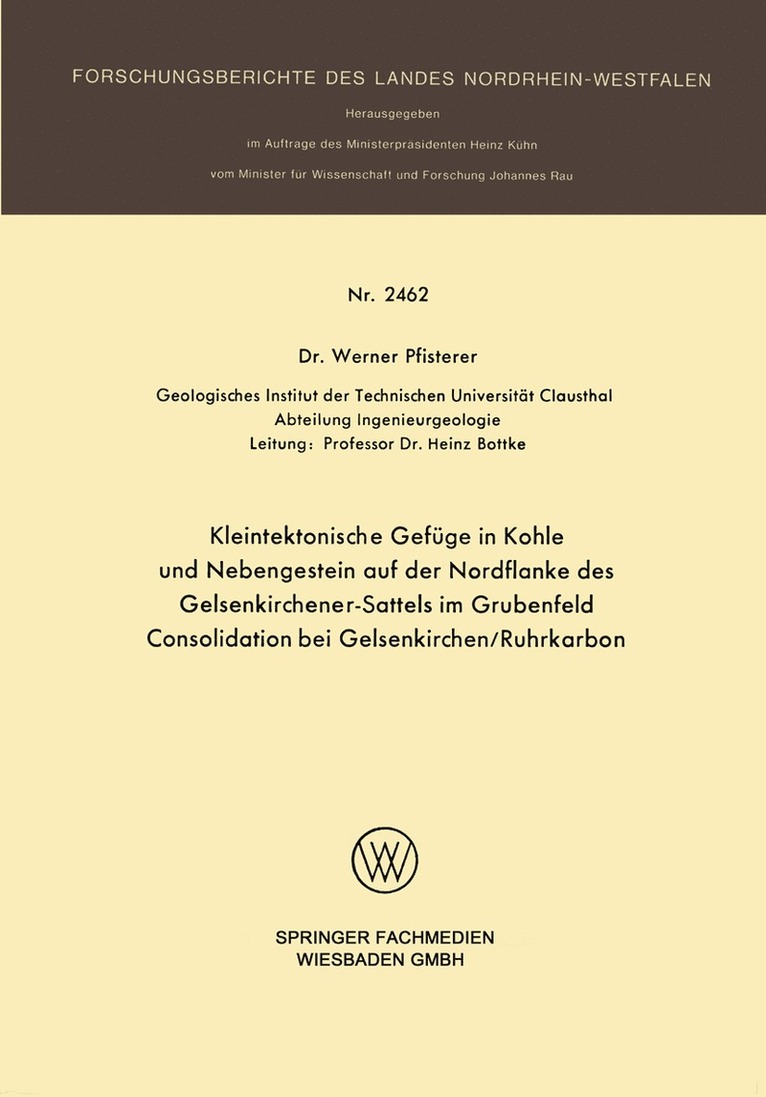 Kleintektonische Gefüge in Kohle und Nebengestein auf der Nordflanke des Gelsenkirchener-Sattels im Grubenfeld Consolidation bei Gelsenkirchen/Ruhrkarbon