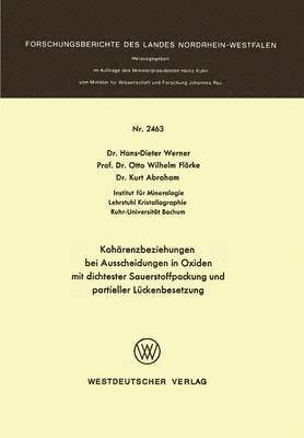 bokomslag Kohrenzbeziehungen bei Ausscheidungen in Oxiden mit dichtester Sauerstoffpackung und partieller Lckenbesetzung