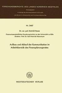 bokomslag Aufbau und Ablauf der Kommunikation im Arbeitsbereich des Finanzplanungsrates