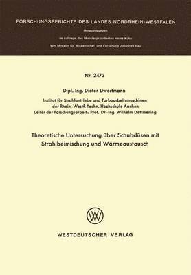 bokomslag Theoretische Untersuchung ber Schubdsen mit Strahlbeimischung und Wrmeaustausch