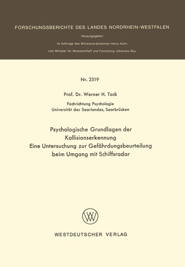 bokomslag Psychologische Grundlagen der Kollisionserkennung