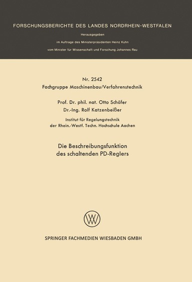 bokomslag Die Beschreibungsfunktion des schaltenden PD-Reglers