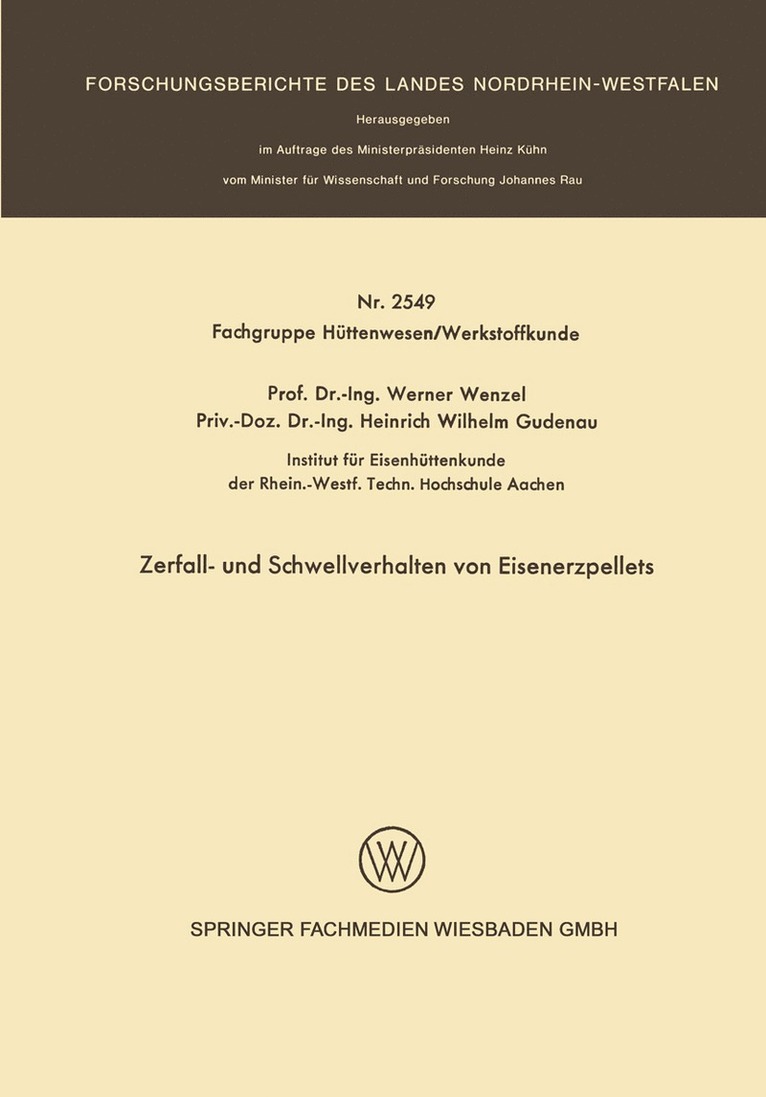 Zerfall- und Schwellverhalten von Eisenerzpellets