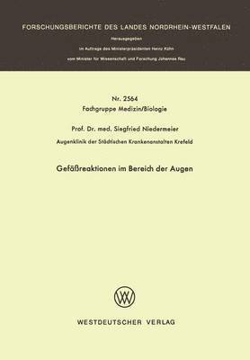Siegfried Niedermeier - Gefäßreaktionen im Bereich der Augen, Häftad