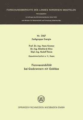 bokomslag Flammenstabilitt bei Gasbrennern mit Geblse