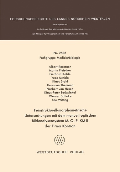 bokomslag Feinstrukturell-morphometrische Untersuchungen mit dem manuell-optischen Bildanalysensystem M. O. P. KM II der Firma Kontron