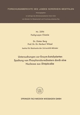 bokomslag Untersuchungen zur Enzym-katalysierten Spaltung von Phosphorsurediestern durch eine Nuclease aus Sinapis alba