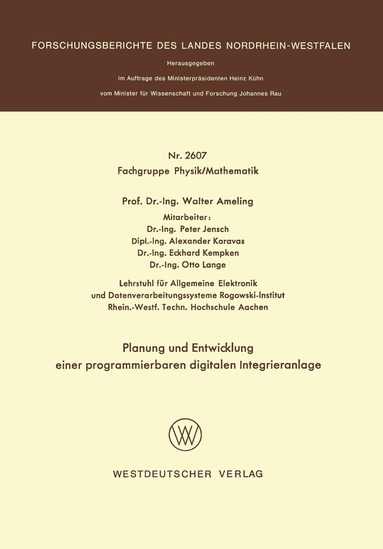 Walter Ameling - Planung und Entwicklung einer programmierbaren digitalen Integrieranlage, Häftad