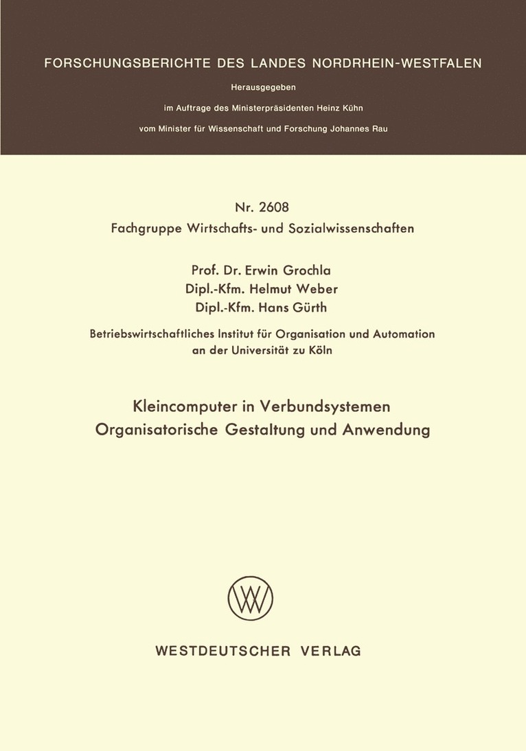 Erwin Grochla - Kleincomputer in Verbundsystemen, Häftad