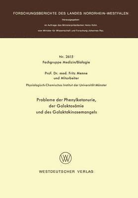 bokomslag Probleme der Phenylketonurie, der Galaktosmie und des Galaktokinasemangels