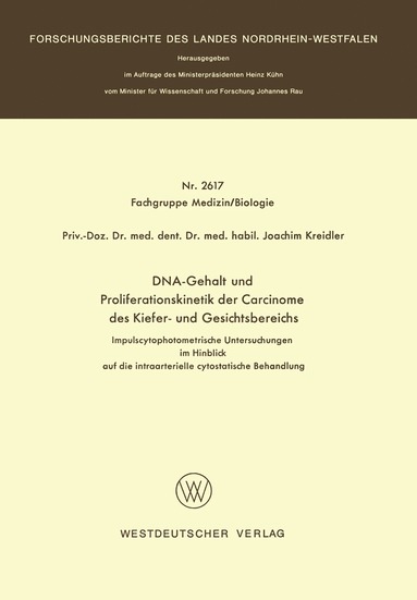 bokomslag DNA-Gehalt und Proliferationskinetik der Carcinome des Kiefer- und Gesichtsbereichs