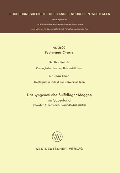 Urs Gasser - Das syngenetische Sulfidlager Meggen im Sauerland, Häftad