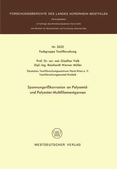 bokomslag Spannungsrißkorrosion an Polyamid- und Polyester-Multifilamentgarnen