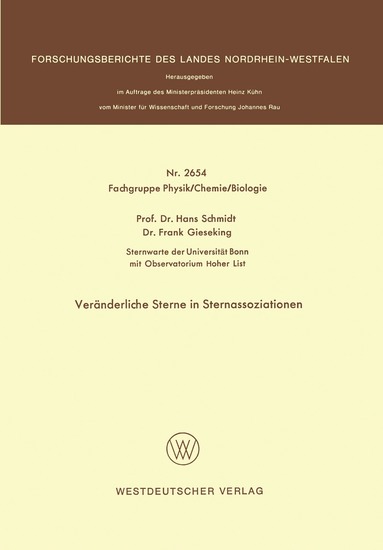 Hans Schmidt - Veränderliche Sterne in Sternassoziationen, Häftad