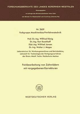 bokomslag Feinbearbeitung von Zahnrdern mit vorgegebenen Korrekturen