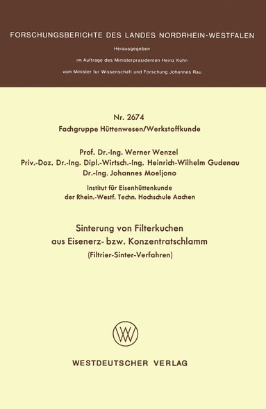 bokomslag Sinterung von Filterkuchen aus Eisenerz- bzw. Konzentratschlamm