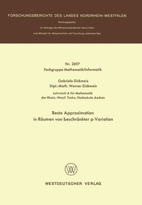 bokomslag Beste Approximation in Räumen von beschränkter p-Variation