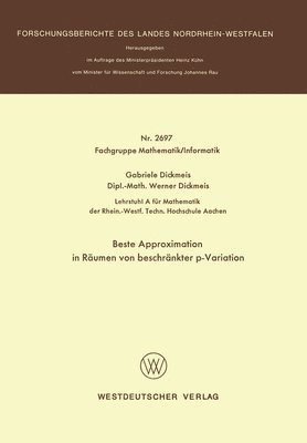 bokomslag Beste Approximation in Räumen von beschränkter p-Variation