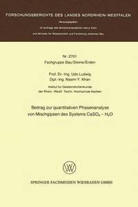 bokomslag Beitrag zur quantitativen Phasenanalyse von Mischgipsen des Systems CaSO4  H2O