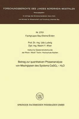 bokomslag Beitrag zur quantitativen Phasenanalyse von Mischgipsen des Systems CaSO4  H2O