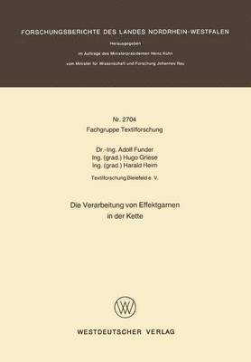 bokomslag Die Verarbeitung von Effektgarnen in der Kette