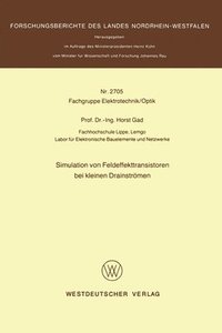 bokomslag Simulation von Feldeffekttransistoren bei kleinen Drainströmen