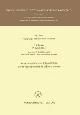 bokomslag Approximation und Interpolation durch verallgemeinerte Abtastsummen