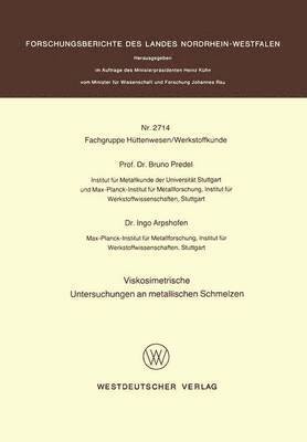 bokomslag Viskosimetrische Untersuchungen an metallischen Schmelzen