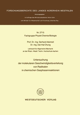 bokomslag Untersuchung der molekularen Geschwindigkeitsverteilung von Radikalen in chemischen Gasphasenreaktionen