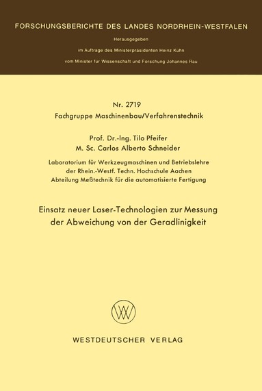 Tilo Pfeifer - Einsatz neuer Laser-Technologien zur Messung der Abweichung von der Geradlinigkeit, Häftad