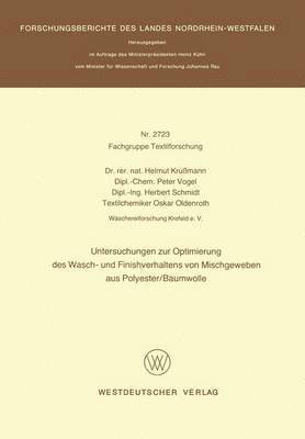 Untersuchungen zur Optimierung des Wasch- und Finishverhaltens von Mischgeweben aus Polyester/Baumwolle 1