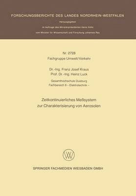bokomslag Zeitkontinuierliches Meßsystem zur Charakterisierung von Aerosolen