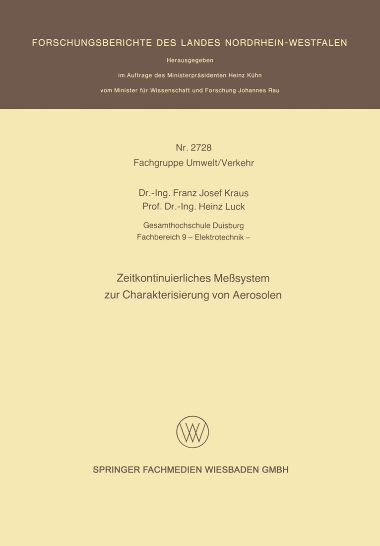 Franz Josef Kraus - Zeitkontinuierliches Meßsystem zur Charakterisierung von Aerosolen, Häftad