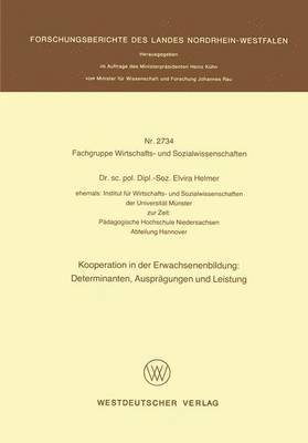 bokomslag Kooperation in der Erwachsenenbildung: Determinanten, Ausprägungen und Leistung