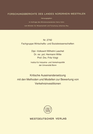 bokomslag Kritische Auseinandersetzung mit den Methoden und Modellen zur Bewertung von Verkehrsinvestitionen