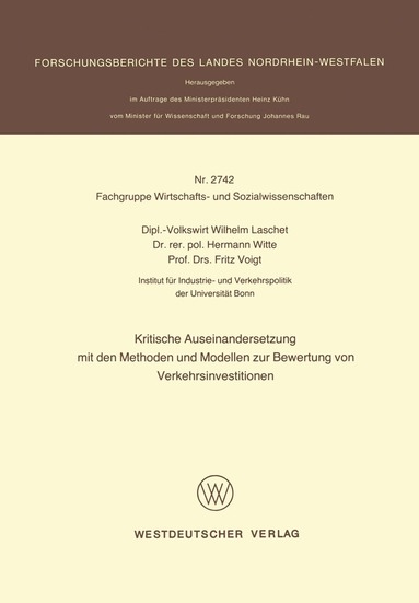 bokomslag Kritische Auseinandersetzung mit den Methoden und Modellen zur Bewertung von Verkehrsinvestitionen