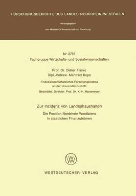 bokomslag Zur Inzidenz von Landeshaushalten