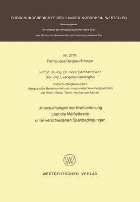 bokomslag Untersuchungen der Kraftverteilung über die Meißelbreite unter verschiedenen Spanbedingungen