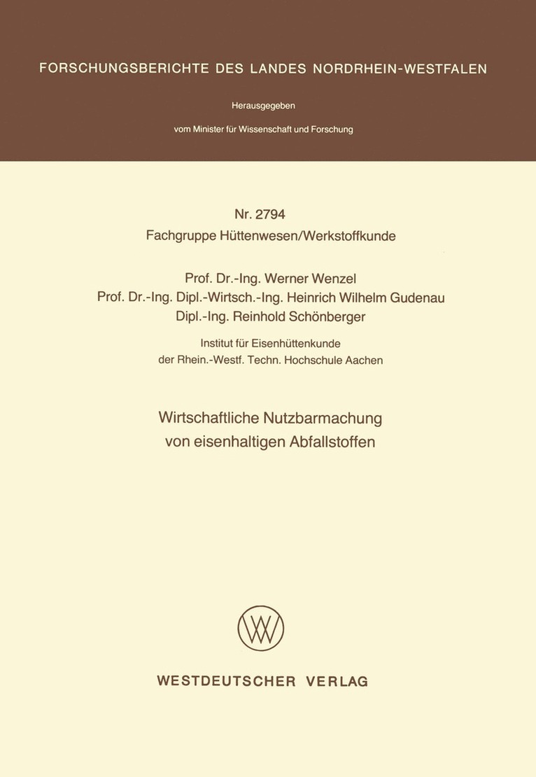 Wirtschaftliche Nutzbarmachung von eisenhaltigen Abfallstoffen 1