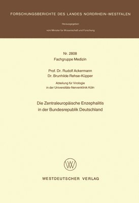 bokomslag Die Zentraleuropische Enzephalitis in der Bundesrepublik Deutschland