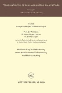 bokomslag Untersuchung zur Darstellung neuer Katalysatoren für Reforming und Hydrocracking